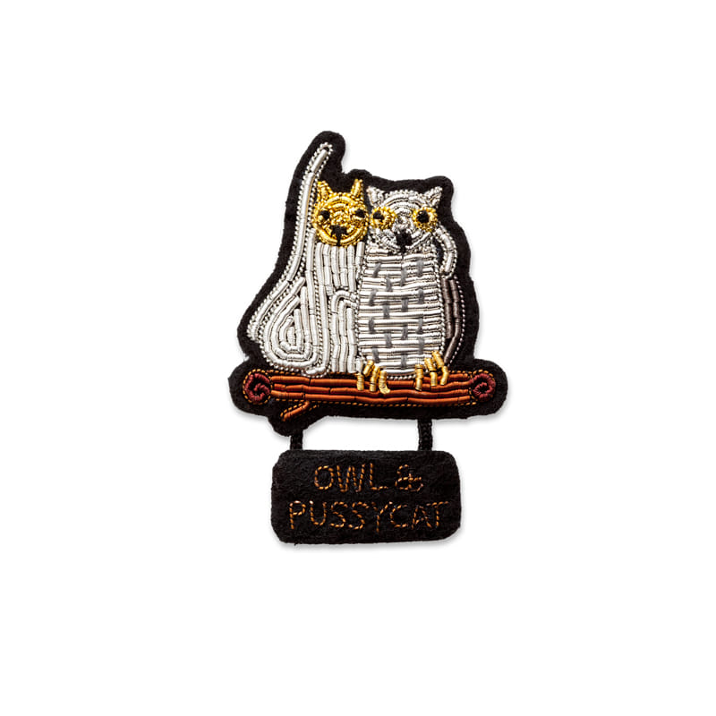 M&amp;L owl pussycat brooch